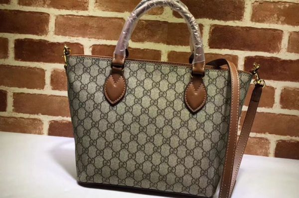 Replica Gucci 432124 GG Supreme Tote Bag Brown