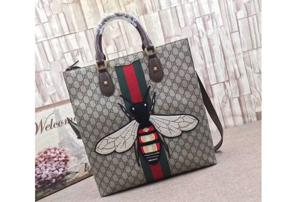 Replica Gucci 437549 Web Animalier GG Supreme Tote with Bee