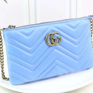 Replica Gucci 443447 GG Marmont mini chain bags Blue