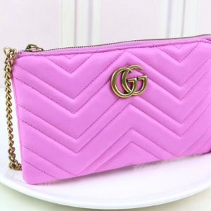 Replica Gucci 443447 GG Marmont mini chain bags Pink