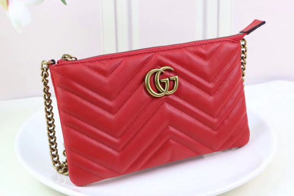 Replica Gucci 443447 GG Marmont mini chain bags Red