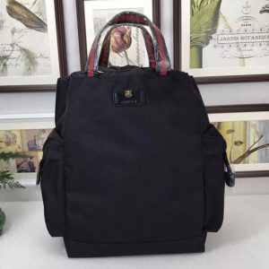 Replica Gucci 450979 Embroidered Drawstring Backpack Black