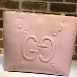 Replica Gucci 453561 Embossed GG Leather Tote Bags Pink