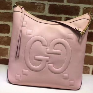 Replica Gucci 453562 Embossed GG Leather Hobo Bags Pink