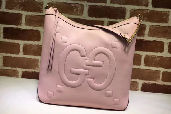 Replica Gucci 453562 Embossed GG Leather Hobo Bags Pink