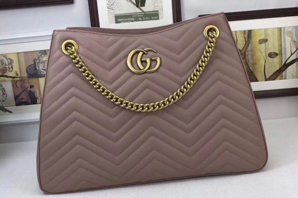 Replica Gucci 453569 GG Marmont Matelasse Shoulder Bag Nude