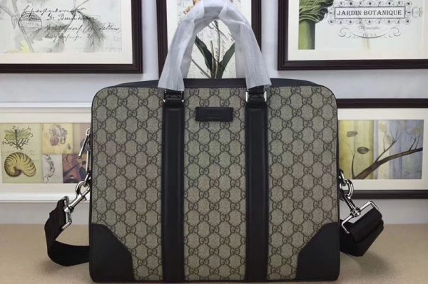 Replica Gucci 474135 GG Supreme briefcase Bags Black