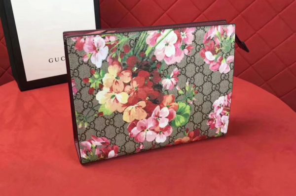 Replica Gucci 475316 GG Supreme Blooms Web cosmetic case