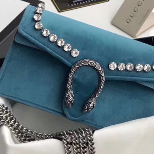 Replica Gucci 476432 Dionysus super mini bag with crystals Light Blue