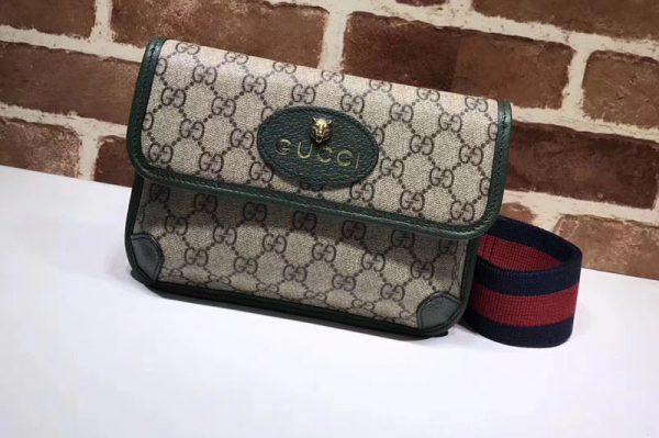 Replica Gucci 489617 Totem GG Supreme messenger Bags Green