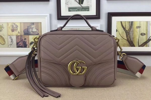 Replica Gucci 498100 GG Marmont Small Shoulder Bag Nude