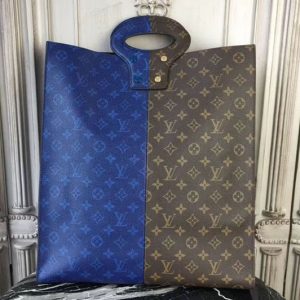 Replica Louis Vuitton M43860 Tote Bags Double Monogram Canvas Blue/Brown