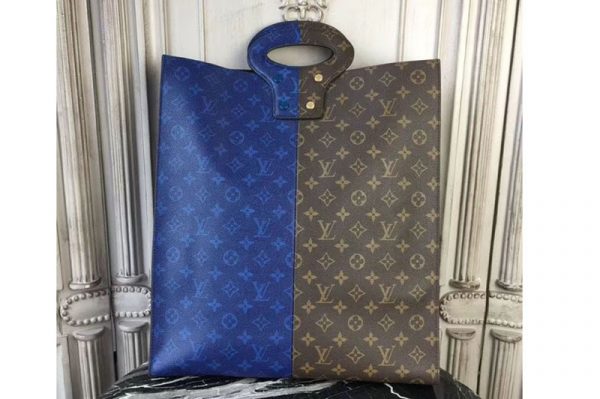 Replica Louis Vuitton M43860 Tote Bags Double Monogram Canvas Blue/Brown