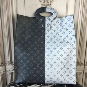 Replica Louis Vuitton M43816 Tote Bags Double Monogram Eclipse canvas Black/Silver