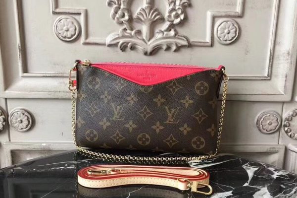 Replica Louis Vuitton M41638 Pallas Clutch Monogram Canvas Bags Red