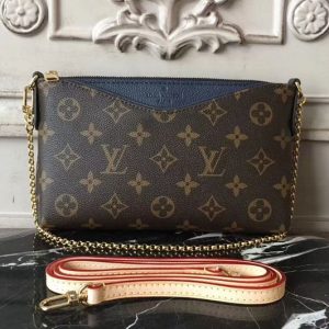 Replica Louis Vuitton M44058 Pallas Clutch Monogram Canvas Bags Blue