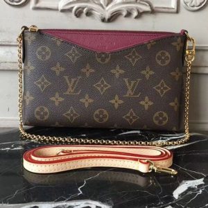 Replica Louis Vuitton M44058 Pallas Clutch Monogram Canvas Bags Rosy