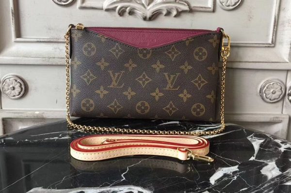 Replica Louis Vuitton M44058 Pallas Clutch Monogram Canvas Bags Rosy