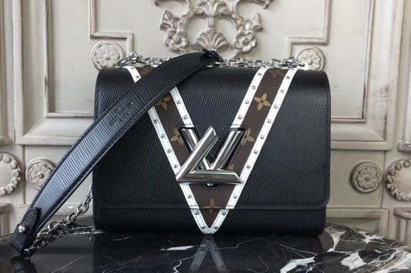 Replica Louis Vuitton M50282 Epi Leather Twist MM Bags Black