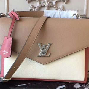 Replica Louis Vuitton M53506 Mylockme Lockme Calf Leather Bags Vieux Rose Sesame Creme