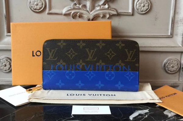 Replica Louis Vuitton Monogram Blue Canvas Zippy Wallet M60017