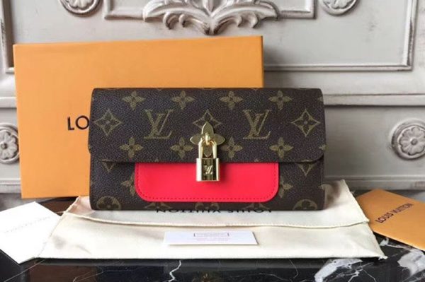 Replica Louis Vuitton M62566 Flower Lock Monogram Canvas Wallet Red