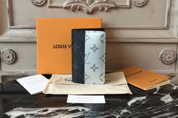 Replica Louis Vuitton M63021 Pocket Organizer Monogram Eclipse Split coated canvas Wallets