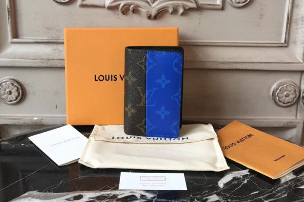 Replica Louis Vuitton M63021 Pocket Organizer Monogram Blue canvas Wallets