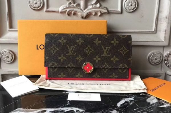 Replica Louis Vuitton M64585 Flore Monogram Canvas Wallet Red