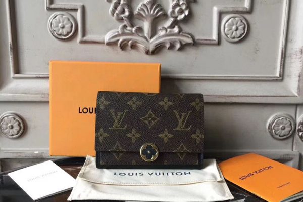 Replica Louis Vuitton M64587 Flore Compact Monogram Canvas Wallet Black