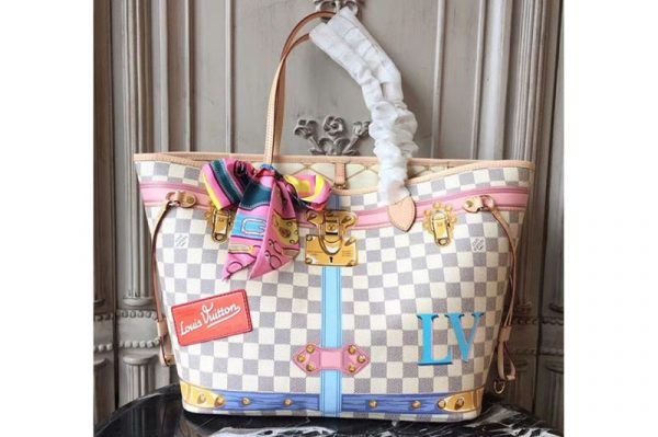 Replica Louis Vuitton N41065 NeverfulL MM Damier Azur Canvas Bags