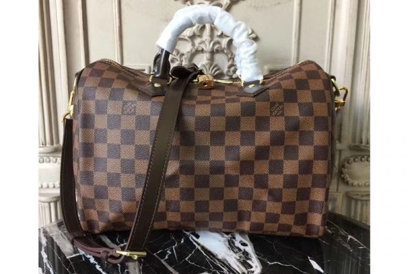 Replica Louis Vuitton N41367 Speedy Bandouliere 30 Damier Ebene Canvas Bags