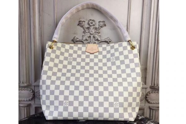 Replica Louis Vuitton N42248 Graceful PM Damier Azur Canvas Bags Beige