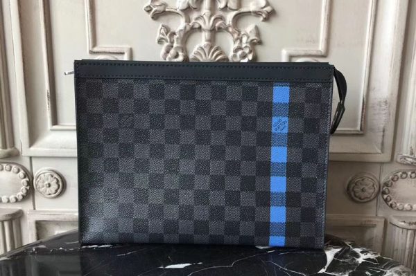 Replica Louis Vuitton N64444 Pochette Voyage MM Damier Graphite Canvas Blue