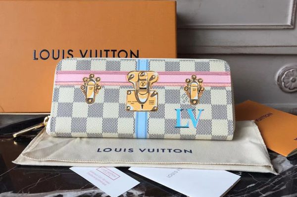 Replica Louis Vuitton N60109 Clemence Wallet Damier Azur Canvas