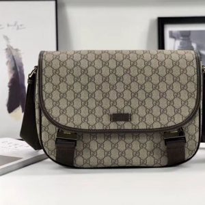 Replica Gucci 201732 GG Supreme Canvas Medium Messenger Bag Coffee