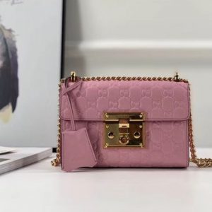 Replica Gucci 409487 Padlock small Signature shoulder bags Pink