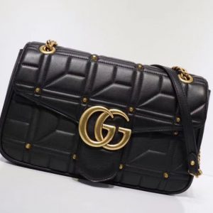 Replica Gucci 443496 GG Marmont Matelasse Shoulder Bag Black