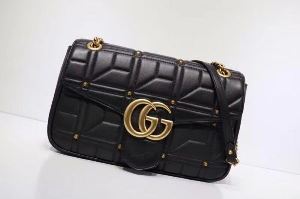 Replica Gucci 443496 GG Marmont Matelasse Shoulder Bag Black