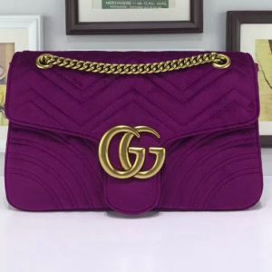 Replica Gucci 443496 GG Marmont Velvet Shoulder Bags Purple