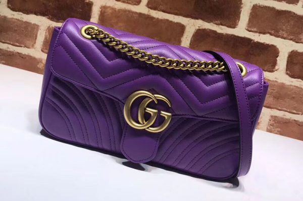 Replica Gucci 443497 GG Marmont Matelasse Shoulder Bags Purple