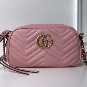 Replica Gucci 447632 GG Marmont Matelasse Shoulder Bags Pink