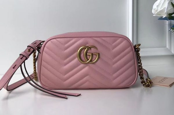 Replica Gucci 447632 GG Marmont Matelasse Shoulder Bags Pink