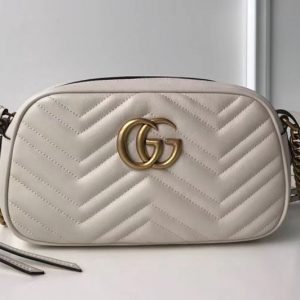 Replica Gucci 447632 GG Marmont Matelasse Shoulder Bags White