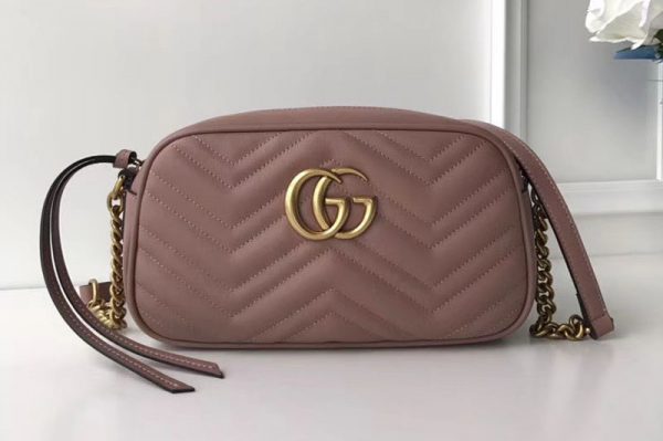 Replica Gucci 447632 GG Marmont Matelasse Shoulder Bags Pink