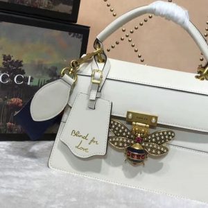 Replica Gucci 476541 Queen Margaret Small Top Handle Bag White