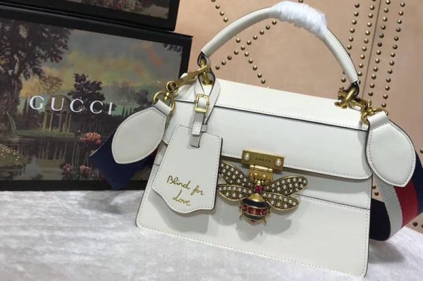 Replica Gucci 476541 Queen Margaret Small Top Handle Bag White