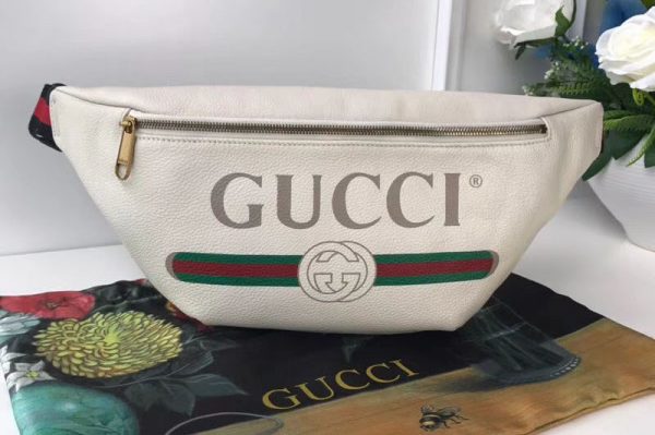 Replica Gucci 493869 Calfskin Leather Pocket White