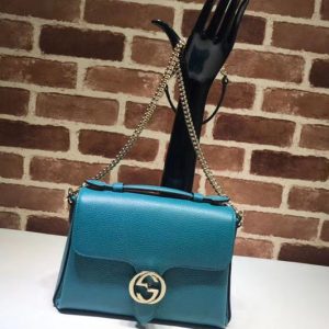 Replica Gucci 510302 Interlocking GG Leather Crossbody Bags Blue