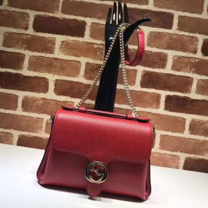 Replica Gucci 510302 Interlocking GG Leather Crossbody Bags Red